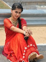 Tapsee in Red Saree Stills